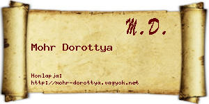 Mohr Dorottya névjegykártya